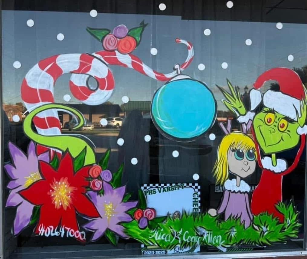 Christmas window painting